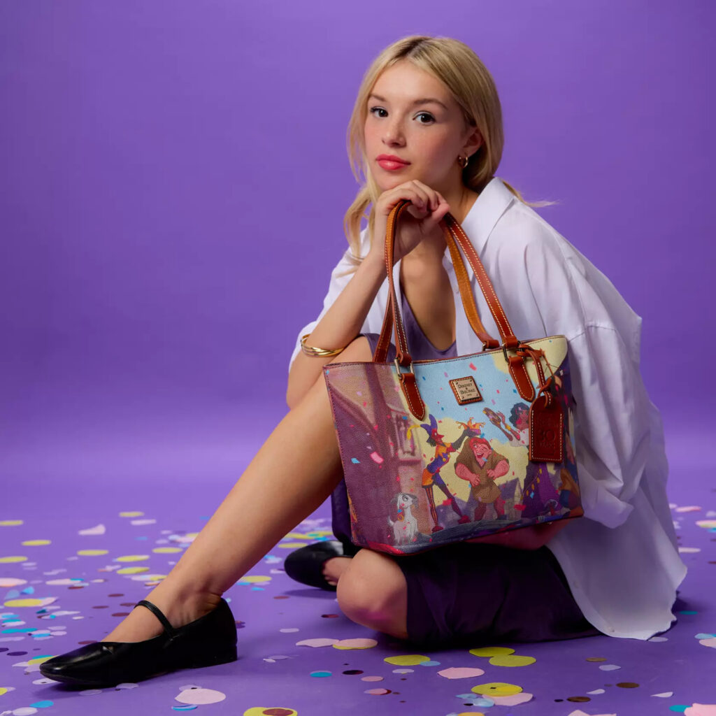 The Hunchback of Notre Dame 30th Anniversary Dooney & Bourke Tote (model)