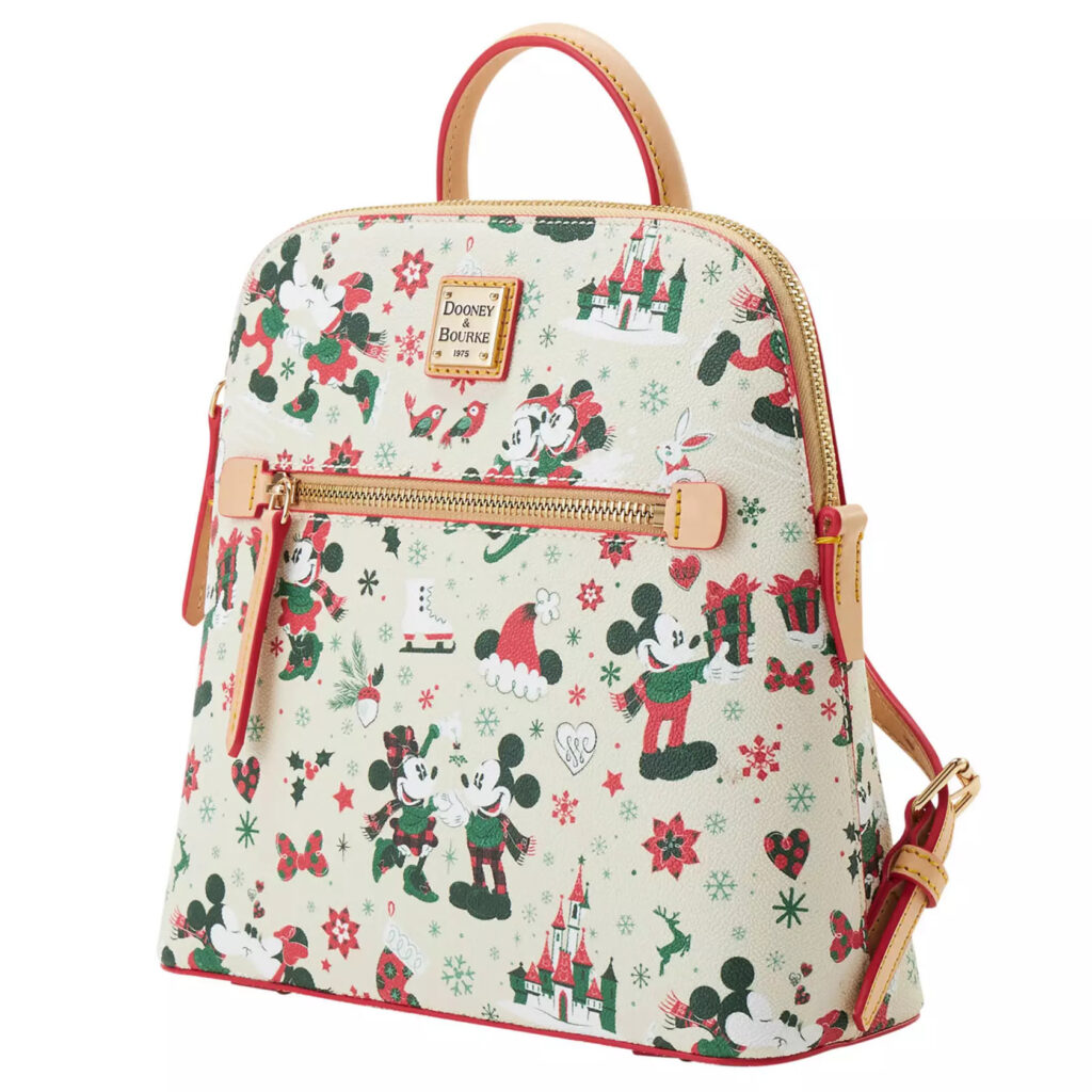 Mickey and Minnie Mouse Holiday Dooney & Bourke Backpack – Exclusive (side) Mickey and Minnie Mouse Holiday Dooney & Bourke Backpack – Exclusive (side)